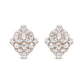18k rose gold 8 1/3 cttw pear diamond floral omega earrings bijoux-nyc direct