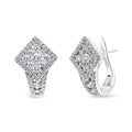 18k white gold 1 1/10 cttw diamond rhombus halo hoop huggie earrings bijoux-nyc direct