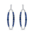 18k white gold 1.11 cttw blue sapphire and diamond oval dangle earrings bijoux-nyc direct