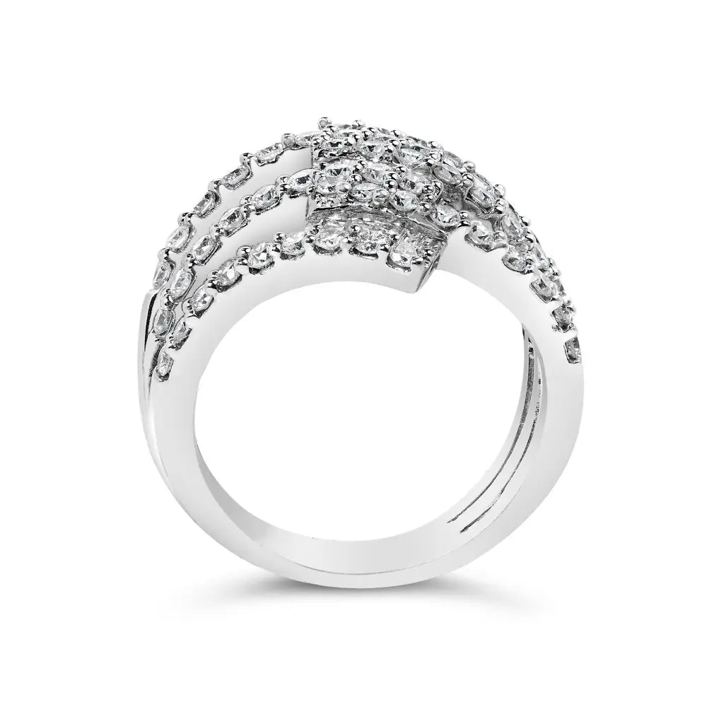 18k white gold 1 3/4 cttw diamond multi crossover split shank ring bijoux-nyc direct