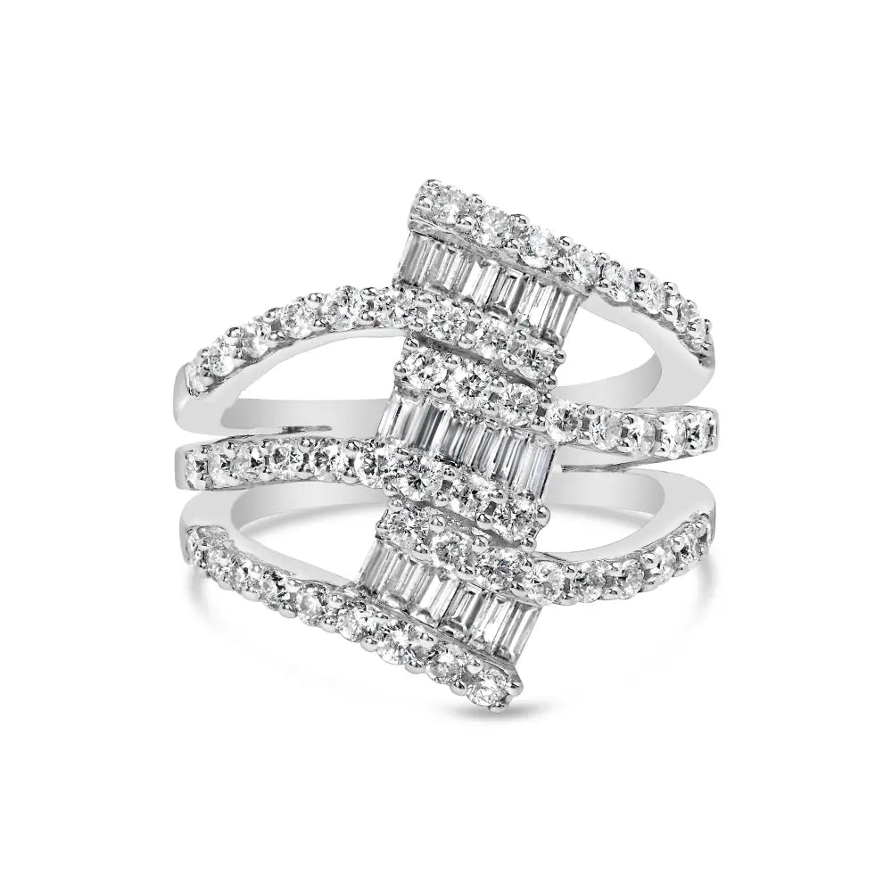 18k white gold 1 3/4 cttw diamond multi crossover split shank ring bijoux-nyc direct