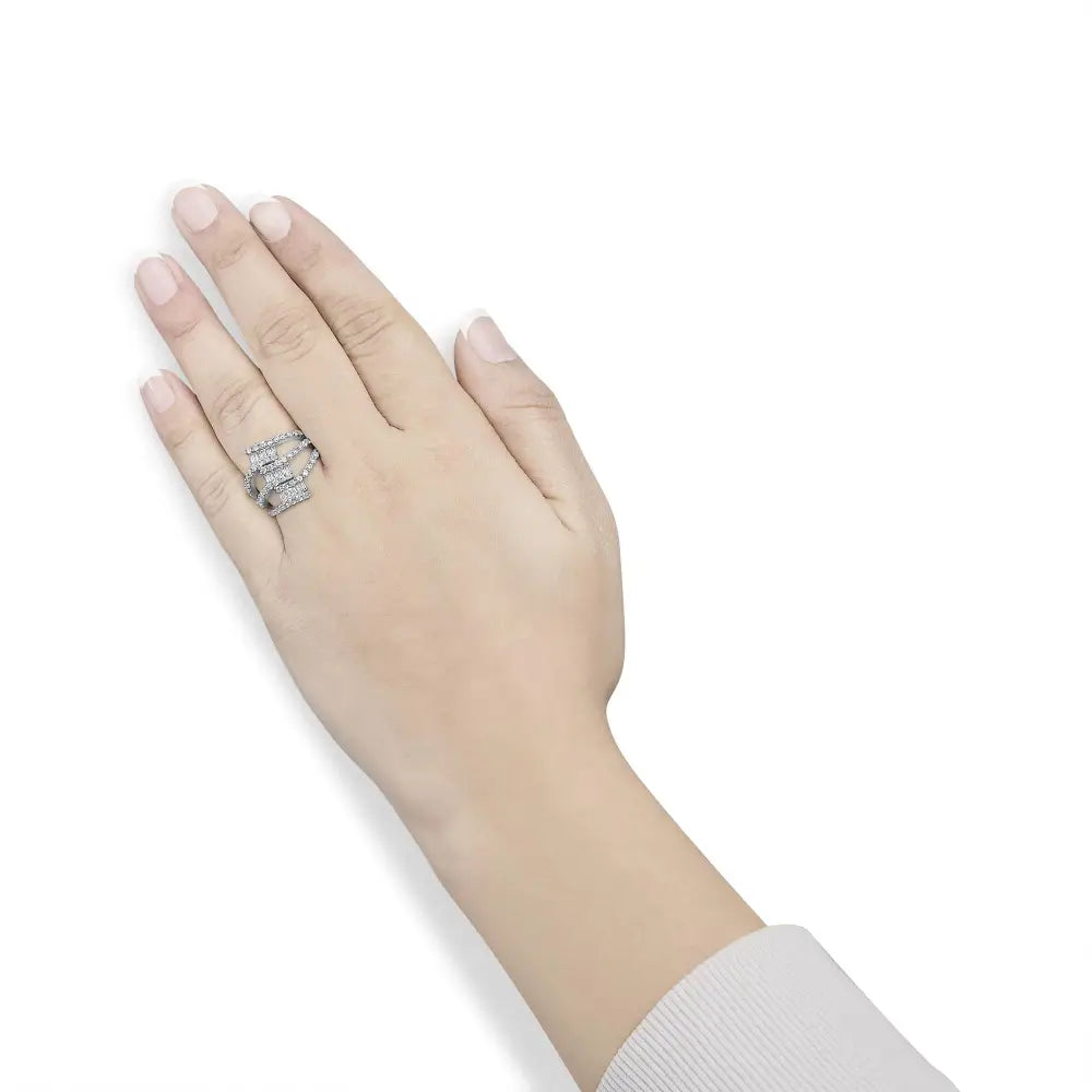 18k white gold 1 3/4 cttw diamond multi crossover split shank ring bijoux-nyc direct