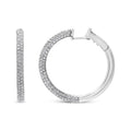 18k white gold 2 1/3 cttw pave diamond oval leverback hoop earrings bijoux-nyc direct