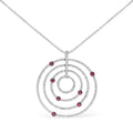 18k white gold 2 1/6 cttw diamond and ruby openwork circle necklace bijoux-nyc direct