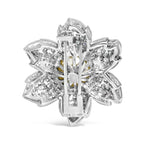 18K White Gold 2 3/4 Cttw Diamond and 12.5 MM Cultured Freshwater Pearl Floral Brooch Pin (G-H Color, VS1-VS2 Clarity) - Bijoux-NYC Direct