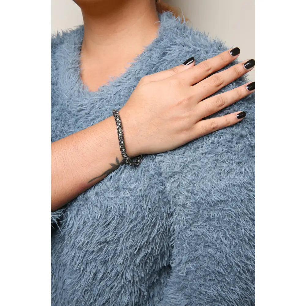 20ct black and white diamond snake skin 18k white gold tennis bracelet bijoux-nyc direct