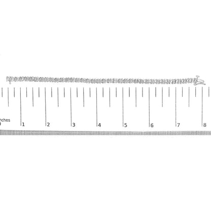 18K White Gold 3.0 Cttw Natural Round Diamond Box Clasp X Link Tennis Bracelet - 7" Inches - Bijoux-NYC Direct