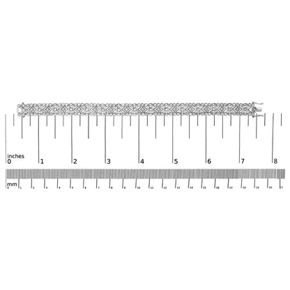 18k white gold 3 3/4 cttw baguette and round diamond art deco vintage inspired link bracelet (g h color vs1 vs2 clarity) 7’’