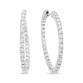 18k white gold 3 5/8 cttw diamond 35mm inside-outside hoop earrings bijoux-nyc direct