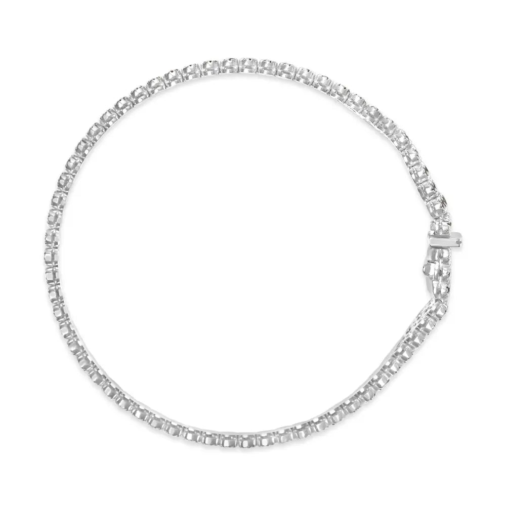 18k white gold 5.00 cttw natural diamond 3 row link tennis bracelet (g h color vs1 vs2 clarity) 7.25’’ inches