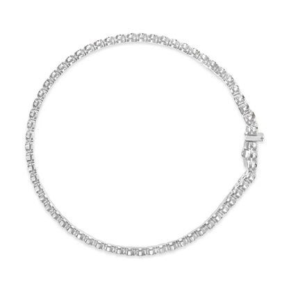 18k white gold 5.00 cttw natural diamond 3 row link tennis bracelet (g h color vs1 vs2 clarity) 7.25’’ inches