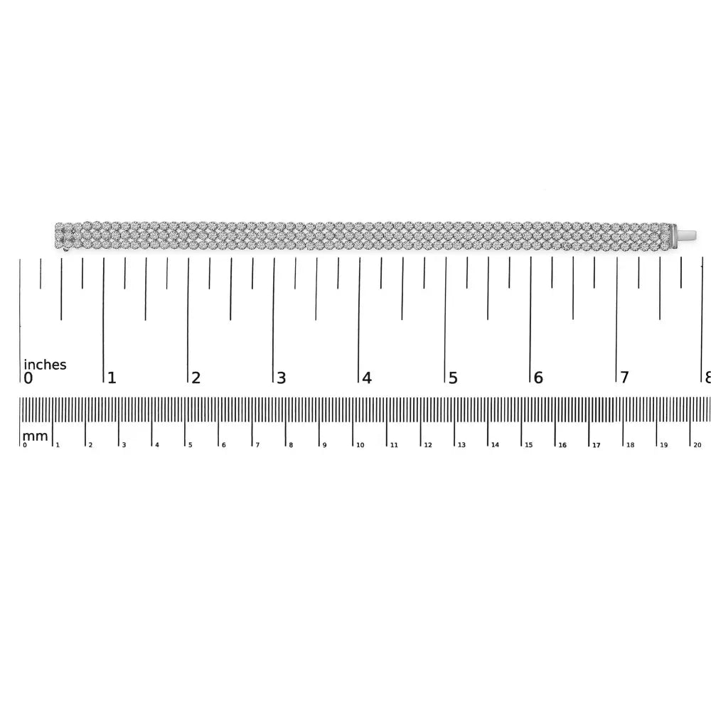 18k white gold 5.00 cttw natural diamond 3 row link tennis bracelet (g h color vs1 vs2 clarity) 7.25’’ inches