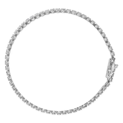 18k white gold 5 3/5 cttw natural diamond double row link tennis bracelet (g h color vs1 vs2 clarity) 7’’ inches