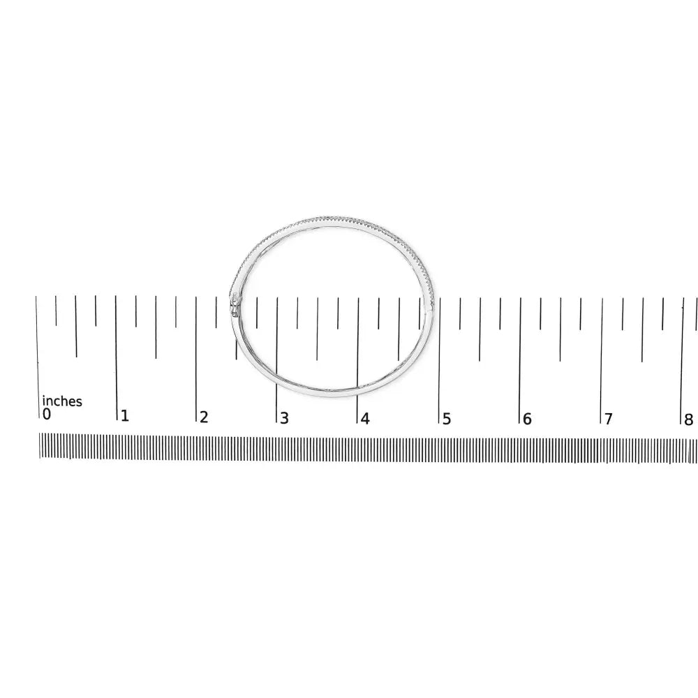 18k white gold alternating diamond and 8.00 cttw princess cut blue sapphire multi row bangle bracelet (g h color vs1 vs2 clarity)