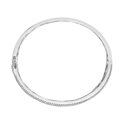 18k white gold alternating diamond and 8.00 cttw princess cut blue sapphire multi row bangle bracelet (g h color vs1 vs2 clarity)