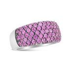 18K White Gold and Black Rhodium Multi Row Pink Sapphire Classic Band Ring - Bijoux-NYC Direct