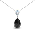 18k white gold black onyx and sky blue topaz diamond drop pendant necklace bijoux-nyc direct