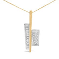 18k two tone gold 1 7/8 cttw princess baguette diamond key pendant necklace bijoux-nyc direct