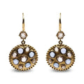 18k yellow gold 1 2/3 cttw sapphire and diamond medallion dangle earrings bijoux-nyc direct