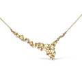 18k yellow gold yellow sapphire and 1/2 cttw brown diamond cascade necklace bijoux-nyc direct