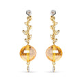 18k yellow gold citrine and brown diamond bezel dangle earrings bijoux-nyc direct