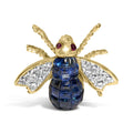 18k yellow gold blue sapphire and diamond bumblebee brooch pin bijoux-nyc direct