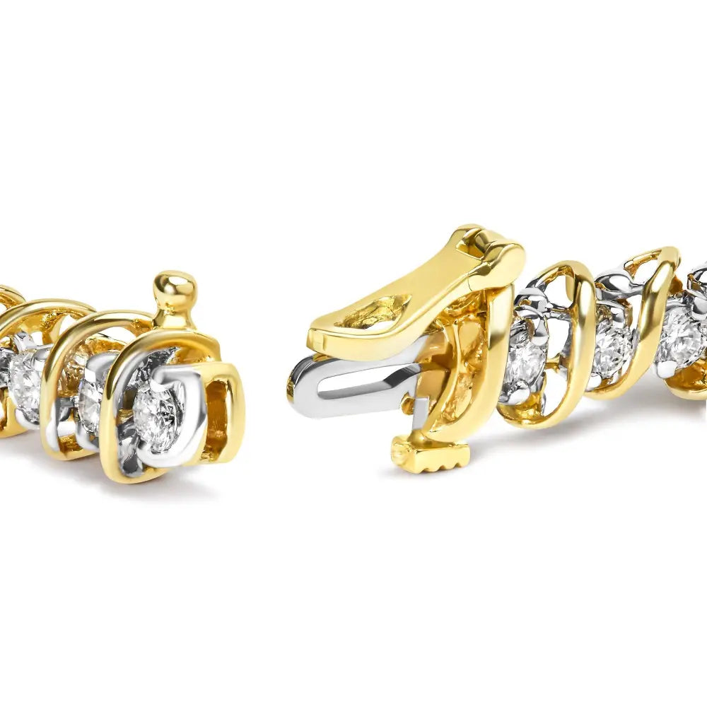 4.0 cttw diamond s-link tennis bracelet in 18k yellow gold 7 inch bijoux-nyc direct