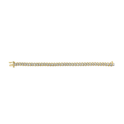 18k yellow gold 4.0 cttw round cut diamond s link 7’’ inch tennis bracelet (i j color si1 si2 clarity) bracelets/bracelet/link