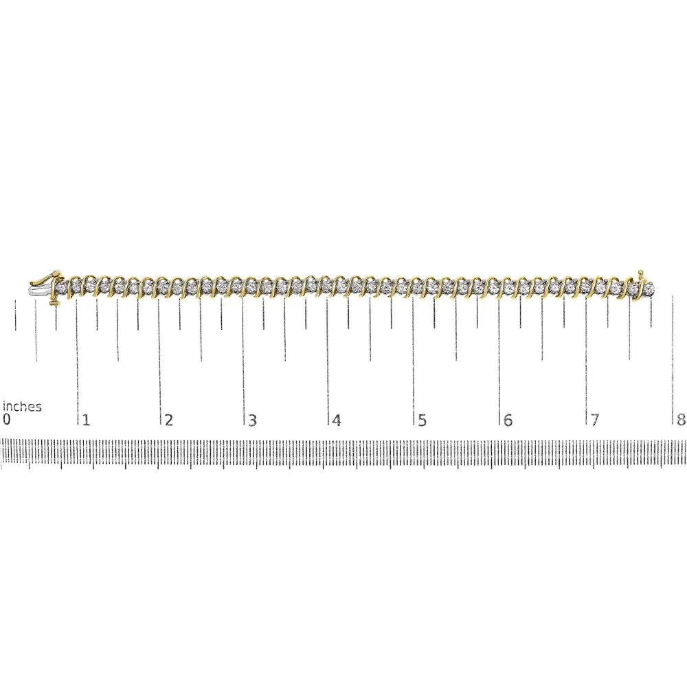 4.0 cttw diamond s-link tennis bracelet in 18k yellow gold 7 inch bijoux-nyc direct