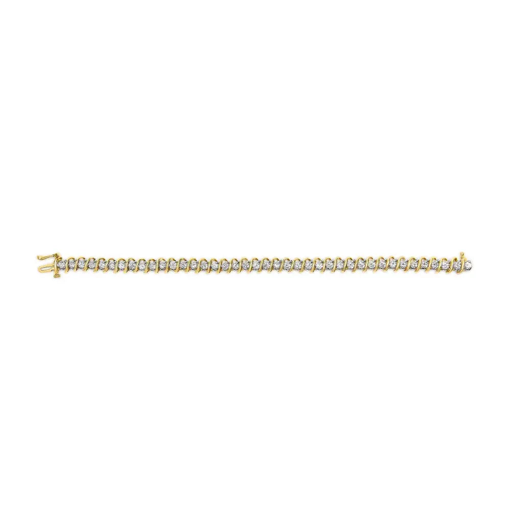 4.0 cttw diamond s-link tennis bracelet in 18k yellow gold 7 inch bijoux-nyc direct