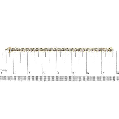 18k yellow gold 4.0 cttw round cut diamond s link 7’’ inch tennis bracelet (i j color si1 si2 clarity) bracelets/bracelet/link