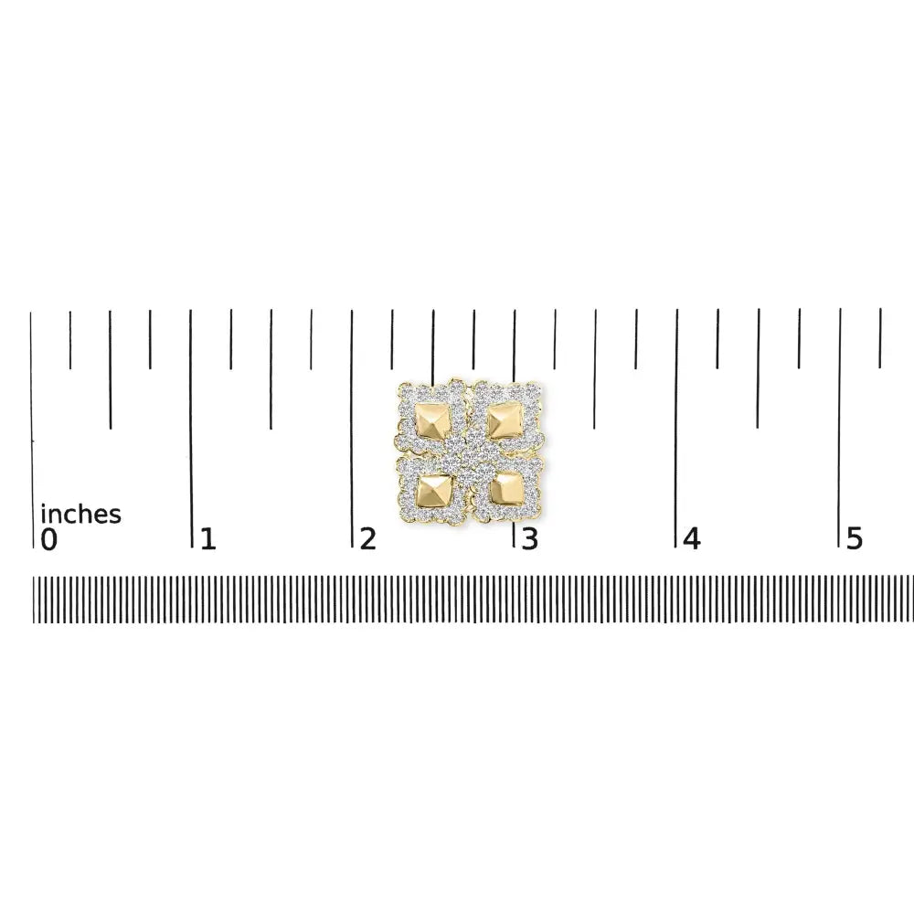 18k yellow gold 5 1/5 cttw geometric diamond cluster stud earrings bijoux-nyc direct