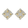 18k yellow gold 5 1/5 cttw geometric diamond cluster stud earrings bijoux-nyc direct