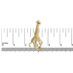 18K Yellow Gold Diamond Accent and Blue Sapphire Giraffe Pin Brooch (G-H Color, VS2-SI1 Clarity) - Bijoux-NYC Direct