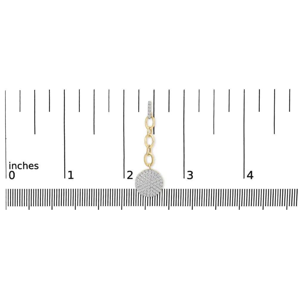 1.0 cttw diamond cluster chain dangle earrings in 18k gold over silver bijoux-nyc direct