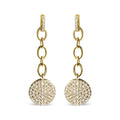 1.0 cttw diamond cluster chain dangle earrings in 18k gold over silver bijoux-nyc direct