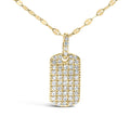1/3 cttw diamond dog tag pendant in 18k yellow gold plated silver bijoux-nyc direct