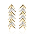 1/5 cttw diamond chevron arrow stud earrings in 18k gold over silver bijoux-nyc direct
