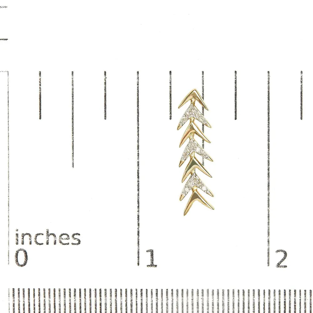 18K Yellow Gold Plated .925 Sterling Silver 1/5 Cttw Diamond Chevron Arrow Stud Earring (I-J Color, I2-I3 Clarity) - Bijoux-NYC Direct