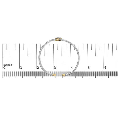 18K Yellow Gold Plated .925 Sterling Silver Diamond Accent Dragonfly Medallion Bangle Bracelet (I-J Color, SI1-SI2 Clarity) - 7.75 Inches - Bijoux-NYC Direct