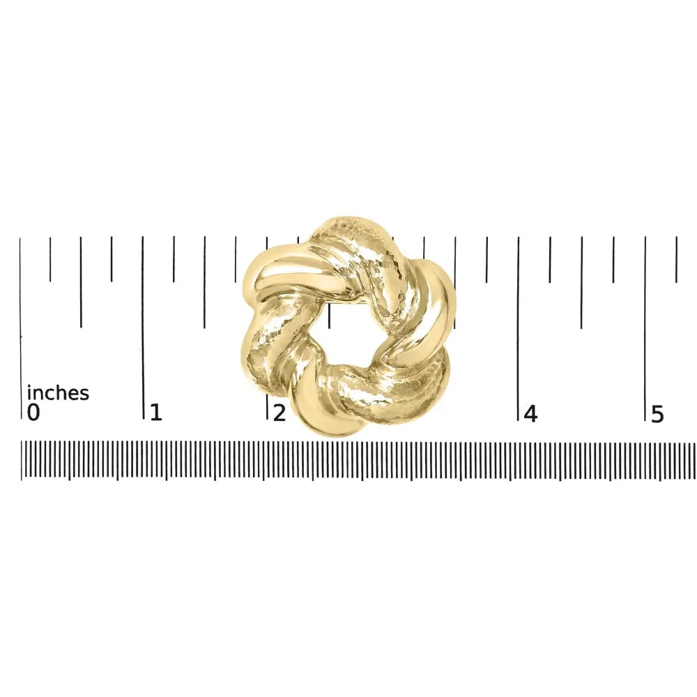 18k yellow gold sculpted hammered knot brooch bijoux-nyc direct
