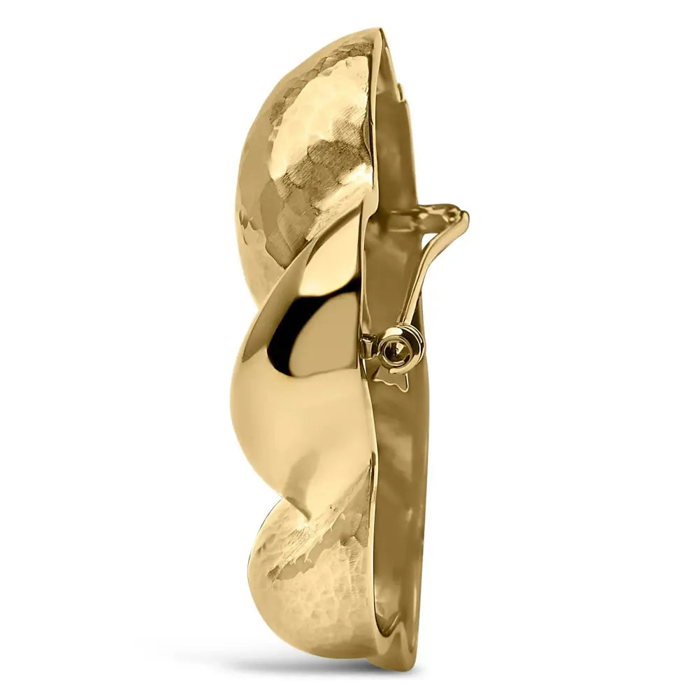 18k yellow gold sculpted hammered knot brooch bijoux-nyc direct