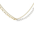 18k yellow gold vermeil cultured pearl rolo and paperclip necklace 18in bijoux-nyc direct