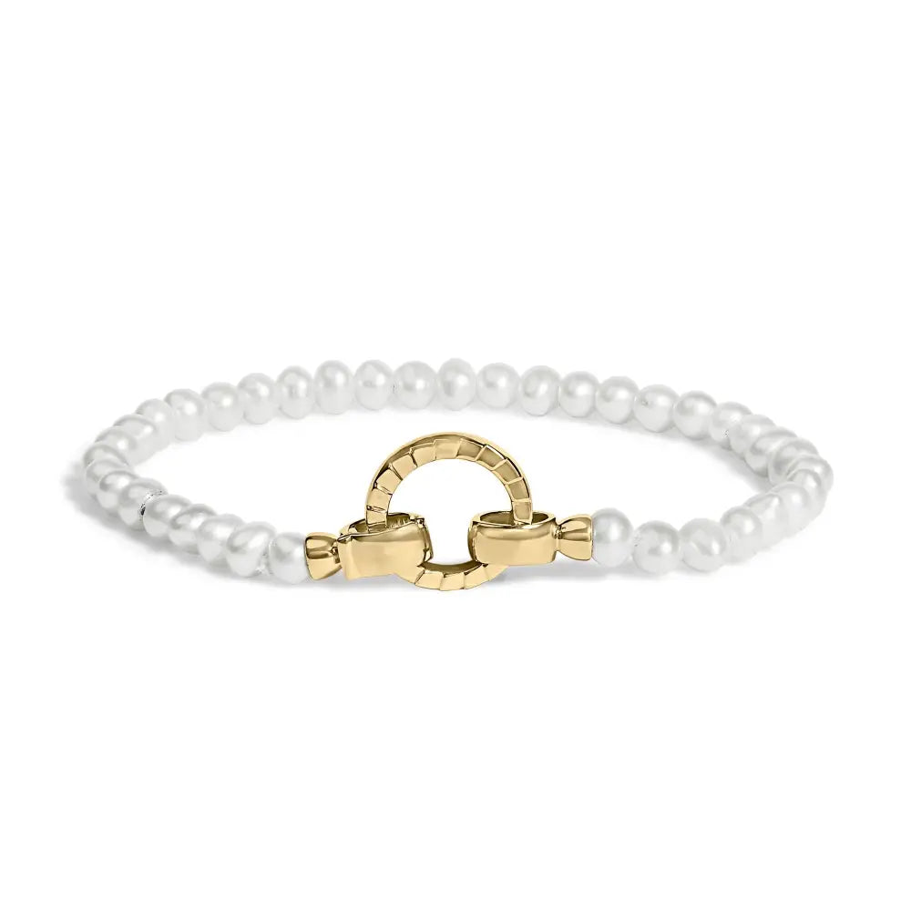 18k yellow gold vermeil pearl infinity lock tennis bracelet 7 inch bijoux-nyc direct