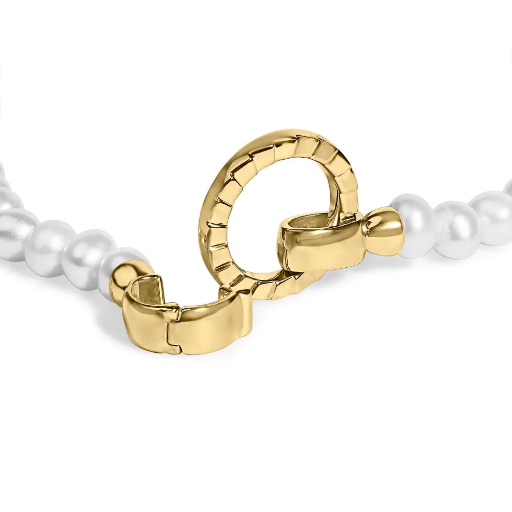 18k yellow gold vermeil pearl infinity lock tennis bracelet 7 inch bijoux-nyc direct