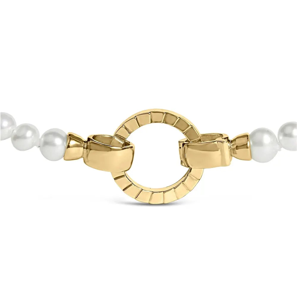 18k yellow gold vermeil pearl strand infinity necklace 16.5 inch bijoux-nyc direct