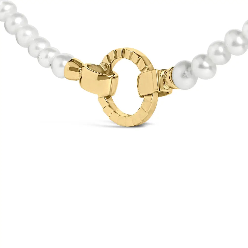 18k yellow gold vermeil pearl strand infinity necklace 16.5 inch bijoux-nyc direct