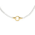 18k yellow gold vermeil pearl strand infinity necklace 16.5 inch bijoux-nyc direct