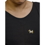 18K Yellow Gold1/3 Cttw Diamond Scottish Terrier Brooch Pin and Pendant with Satin Finish (G-H Color, VS2-SI1 Clarity) - NO CHAIN INCLUDED - Bijoux-NYC Direct