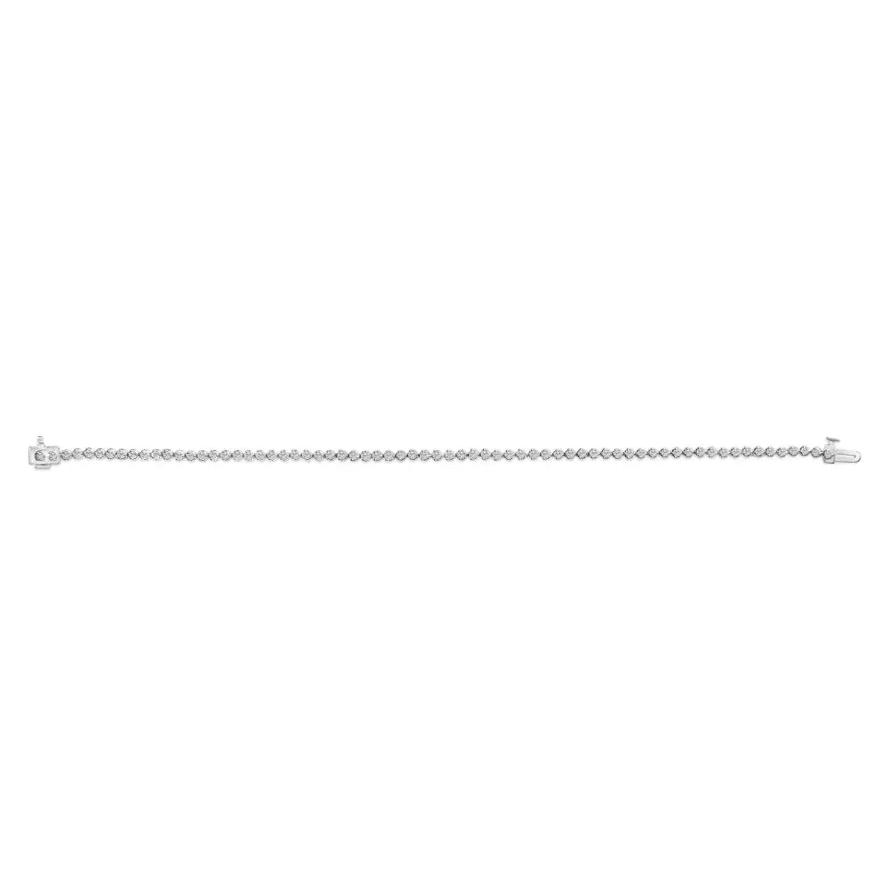 2.0 cttw diamond 3 prong tennis bracelet in.925 sterling silver bijoux-nyc direct